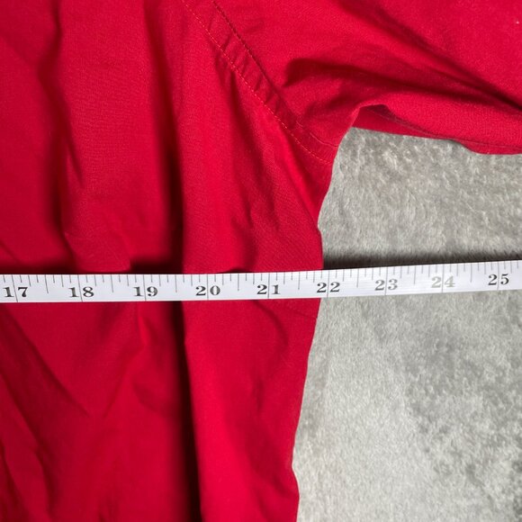 Chaps Men’s 1X Button Down Shirt Red Long Sleeve 100% Cotton No Iron Classic Fit - Picture 5 of 5